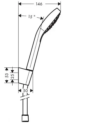 Душовий набір Hansgrohe Croma Select S Vario Porter 1.25 м 26421400, Хром - фото 2