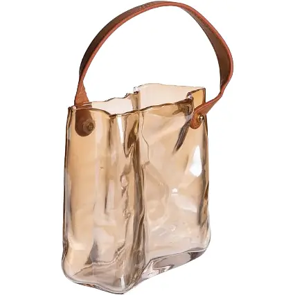 Ваза для цветов и декора Yiwu Сумочка 1 л коричневая HP-19-155-1 - фото 1