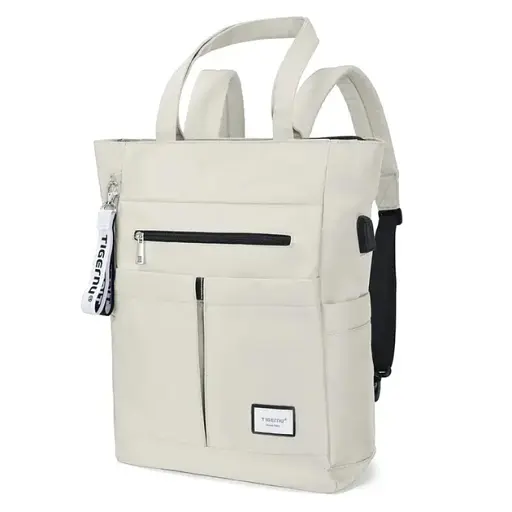 Міський стильний жіночий сумка-рюкзак Tigernu T-S8632 14.6 л з відсіком для ноутбука до 15.6" та USB White (18193)