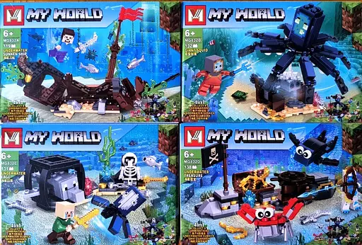 Конструктор 4 в 1 My World MG832C Minecraft ігровий набір Підводна клітина Underwater Cage 131 деталь - фото 4