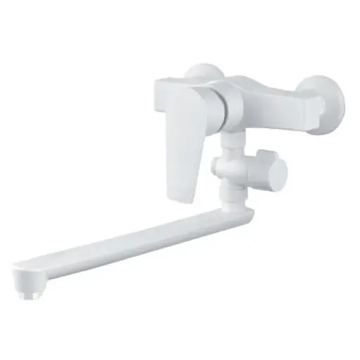 Смеситель для ванны с лейкой Plamix Oscar-006 SET white PM0703 Белый - фото 1