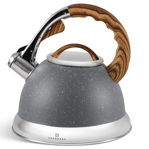 Чайник со свистком Edenberg EB-8852 с мраморным покрытием 3 л серый