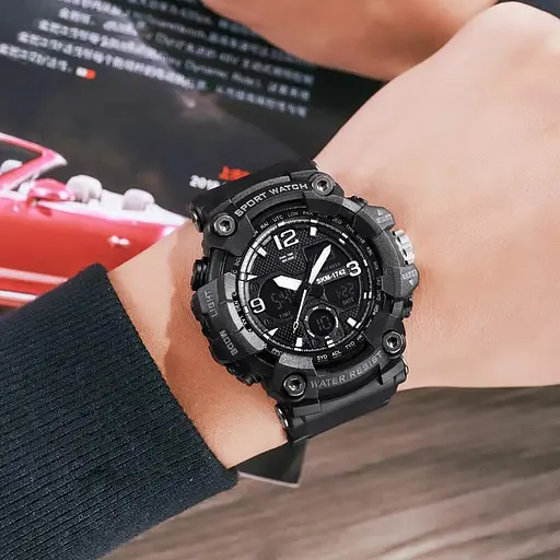 Мужские спортивные наручные часы Skmei 1742 Hamlet (Черные) - фото 4