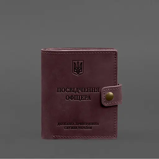 Кожаная обложка-портмоне для удостоверения офицера ГНСУ 11.2 бордовый Crazy Horse - фото 7