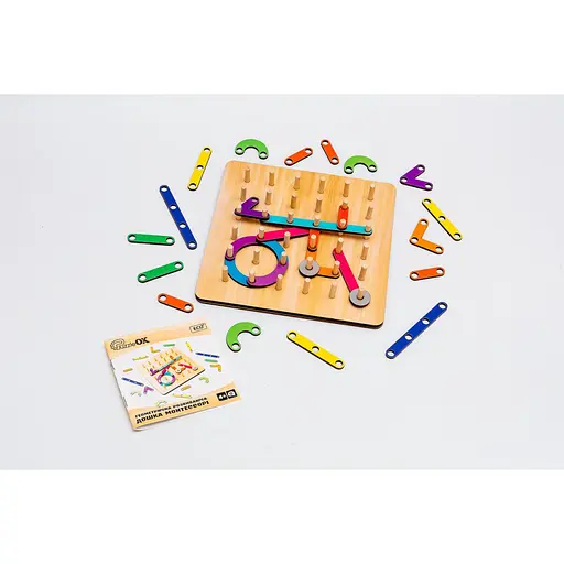 Геометрична розвиваюча "Дошка Монтессорі" PuzzleOK Puz-27260, 56 комбінацій - фото 6