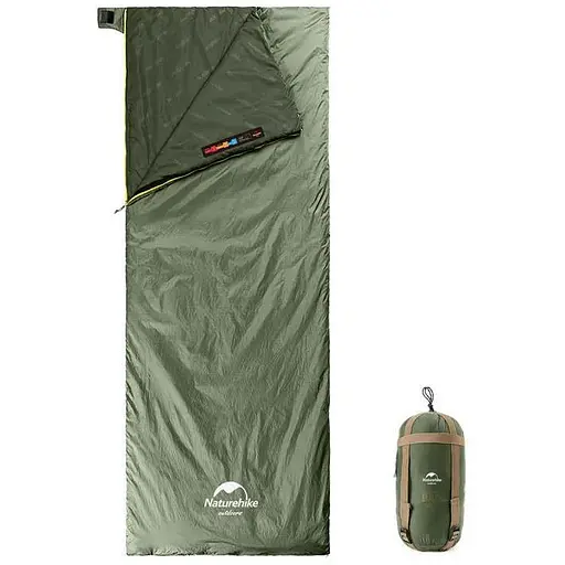 Спальник сверхлегкий Naturehike Summer LW180 NH21MSD09 левый, (15°C), p-p XL, зеленый