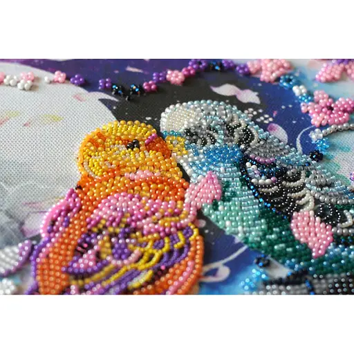 Набір для вишивання бісером "Нерозлучні" AB-639 на натуральному холсті - фото 4