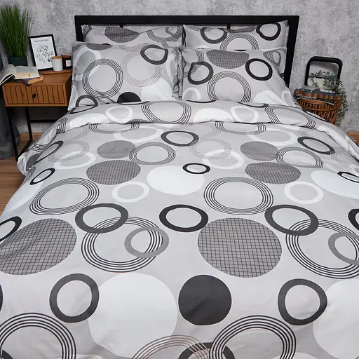 Комплект постельного белья Moon&Star Микросатин Premium Orbit Elegance King Size 220x240 наволочки 4х50х70 - фото 4