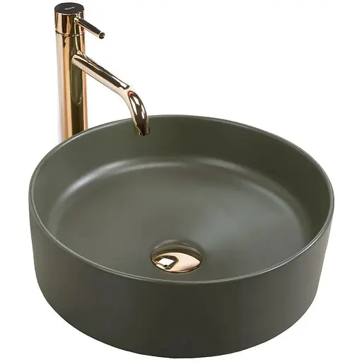 Умивальник Rea Sami green matt хакі накладний REA-U4567, Цветной - фото 1
