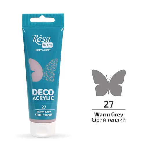 Акрил для декора Серый теплый (27) матовый 75 мл Rosa Talent - фото 1