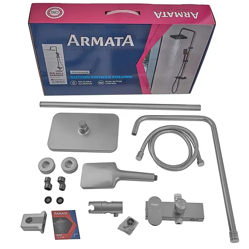 Душова система з алюмінію Armata BCD-009-J 3 режими CH6556, Сірий - фото 2