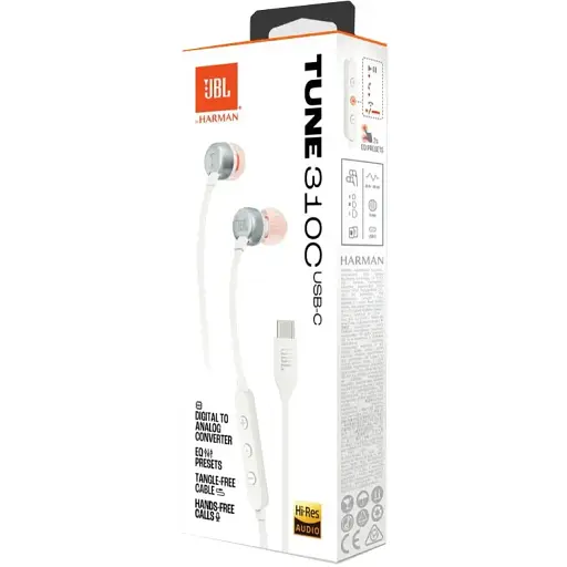 Гарнитура JBL Tune 310C USB-C White (JBLT310CWHT) (6995504) - фото 6