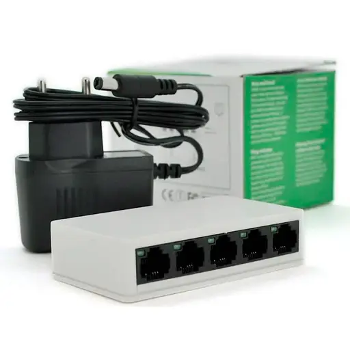 Мережевий комутатор на 5 портів PIX-LINK LV-SW05S портативний світч для інтернету White (18896) - фото 9