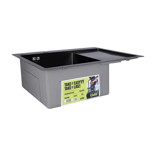 Кухонна мийка інтегрована Lidz Handmade H6350BR крило праворуч (LDH6350BRPVD45590) Brushed Black PVD 3,0/1,0 мм, Чорний - фото 5