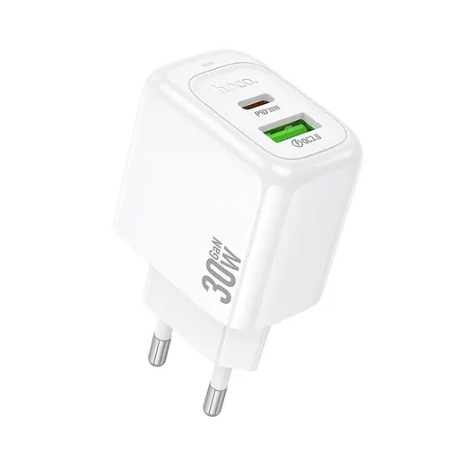 Мережевий зарядний пристрій Hoco CS55A Surplus PD30W+QC3.0 charger(EU) Білий - фото 1