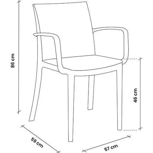 Стілець садовий пластиковий Bica Verona armchair графіт - фото 3