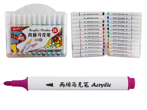 Набір скетчмаркерів акрилових Aodemei, 24 кольори, пластиковий бокс, 6128-24M