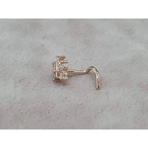 Золота сережка-пірсинг Dear в ніс Dear з фіанітами. 1041.2 Шампань - фото 2