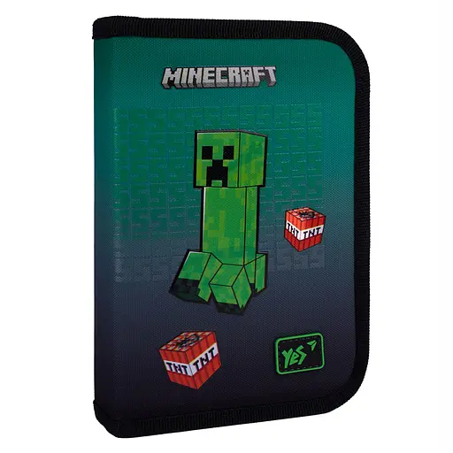 Школьный пенал твердый одинарный с двумя клапанами Yes Minecraft Icons HP-04 - фото 1
