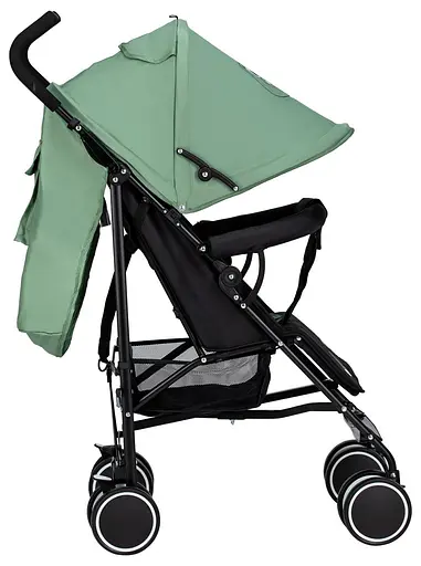 Коляска для ребенка прогулочная FreeON Simple, black - dark green [CD] - фото 4