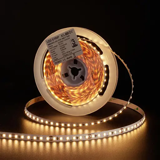 LED Стрічка 8,6W 120LED 2700K 745LM RA90 IP20 24V KLOODI KD2835-120-8.6W-2.7К-24V - фото 2
