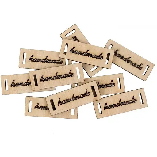 Міні-заготовка Rosa Talent Тег Handmade 2 фанера 4х1.5 см 10 шт