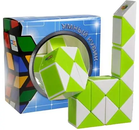 Змейка Рубика бело-зелёная в коробке (Smart Cube Snake White and Green in box) (SCT404) - фото 5
