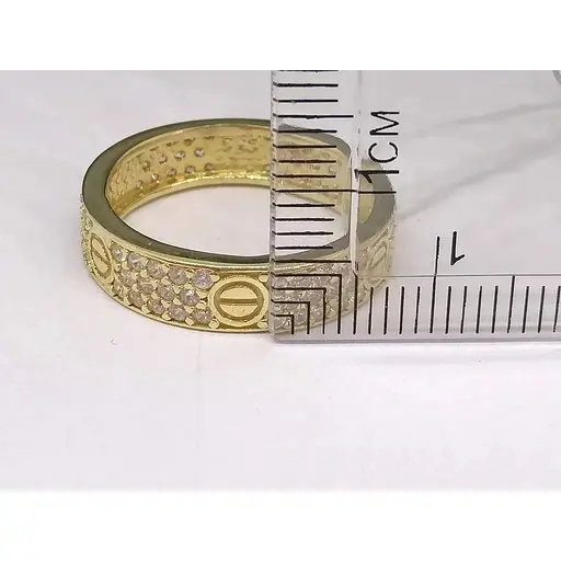 Золоте кільце KievGold з фіанітами. 1/8888 18,5 - фото 5