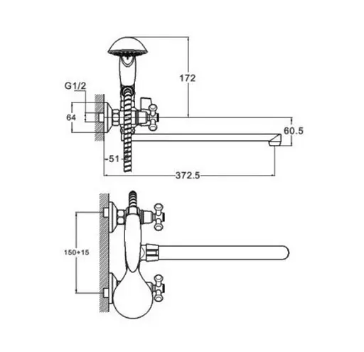 Змішувач для ванни Troya DML7-B827 двовентильний 30412 - фото 2