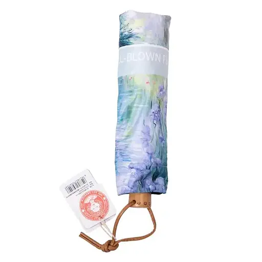 Парасоля Yiwu HP-23-3BL механічна складна 99 см з квітковим принтом блакитна - фото 6