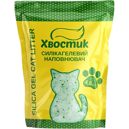 Силікагелевий наповнювач для котячого туалету Хвостик дрібний 4.8 л