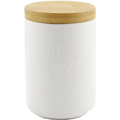 Банка для сипучих порцелянова з бамбуковою кришкою Interos PJ02780-S