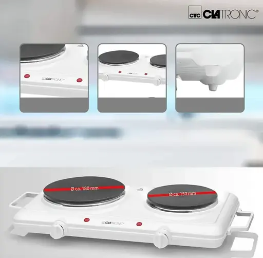 Электрическая плита Электроплитка Clatronic DKP 3583 2 конфорки 2500W - фото 3