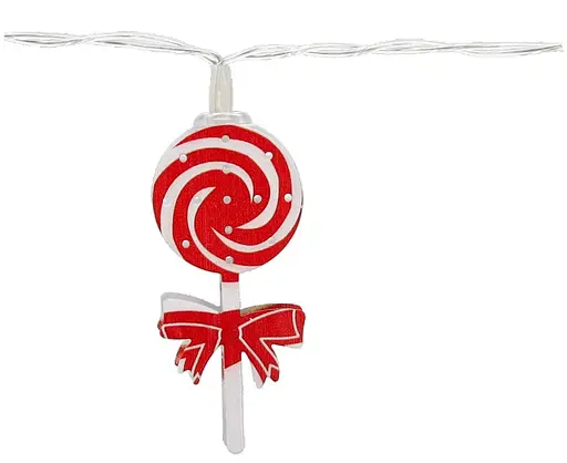 Гирлянда Chomik Новогодние атрибуты 10LED теплый белый на батарейках (LED4024) - фото 5