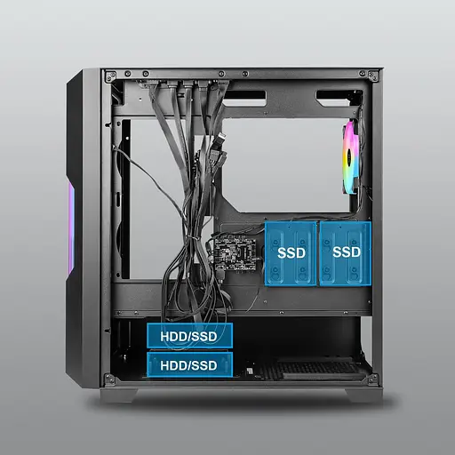 Корпус AZZA GUARDIAN GLASS черный (CSAZ-520BG) без блока питания - фото 10