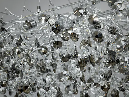 Эксклюзивная хрустальная люстра подвес вытянутой формы, 15 ламп, хром - фото 4