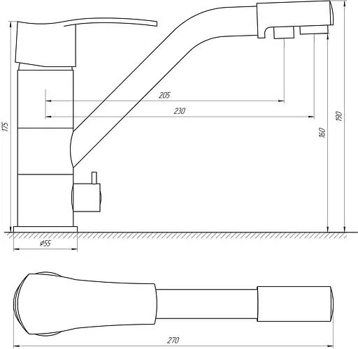 Смеситель для кухни под осмос Globus Lux GLQU-0555 Хром - фото 2