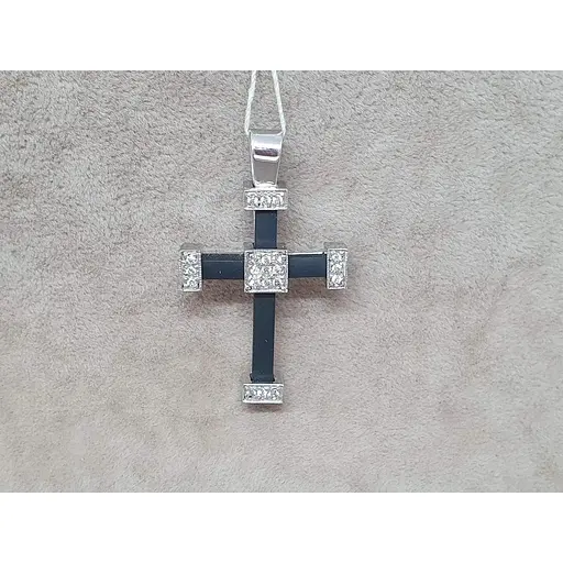 Золотий хрестик Гаразд з каучуком і фіанітами. 3541757Б - фото 2