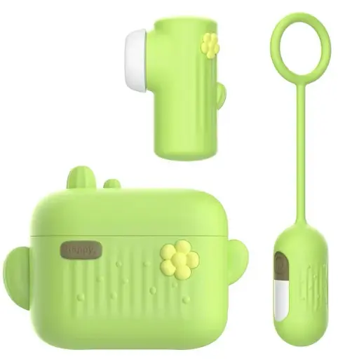 Вакуумний кліторальний стимулятор I’MCUM Secret AirPods Вібратор 2 в 1 у вигляді кейсу для навушників Зелений (7970379617679)