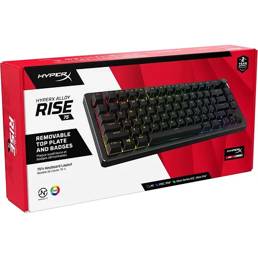 Клавіатура HyperX Alloy Rise 75key, Red, USB-A, EN/UA, RGB, чорний (7G7A4AA) - фото 6