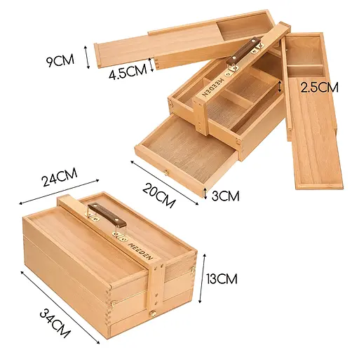 Пенал для художніх інструментів Meedenдерев’яний (бук) 6049 36×23 см   - фото 6