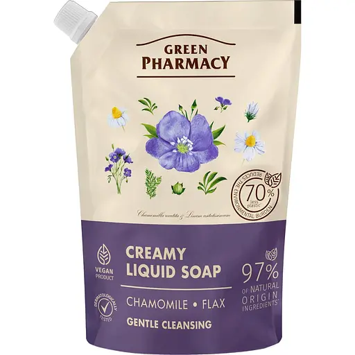 Рідке мило Зелена Аптека Ромашка та льон, 460 мл