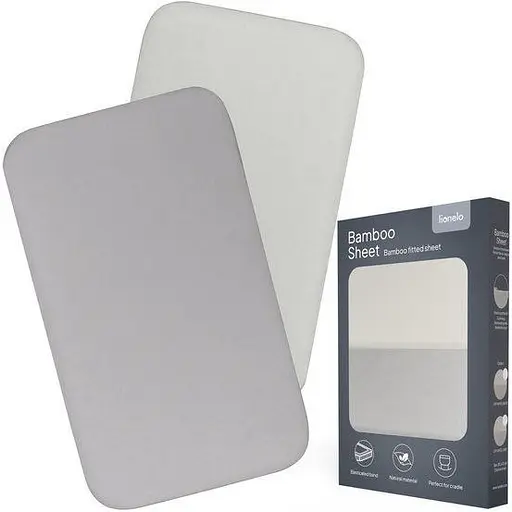 Простынь Lionelo Bamboo Sheet Off White Grey 80 x 42 см (LO-BAMBOO SHEET OFF WHITE GREY 80x42) 2 шт. - фото 1