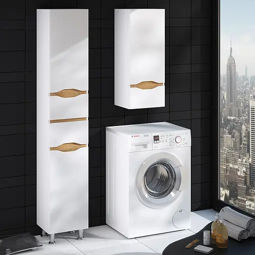 Пенал підлоговий Sanwerk "Ліга" 35 Мессина MV0000387 правий, Горіх - фото 3