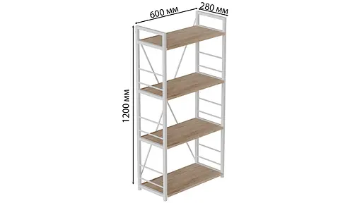 Етажерка 4/60 Серії Коннект 120x60x28 білий ДСП Дуб Сан-Марино 16мм FRD-104243 - фото 3