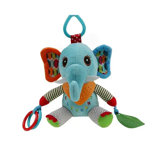 Мягкая погремушка-подвеска WD210260 с прорезывателем.