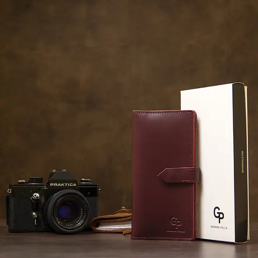 Женское кожаное портмоне Grande Pelle 9х18х1.5 см acs0018759 - фото 9