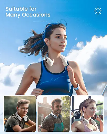 Шейный вентилятор Gaiatop светодиодный дисплей 360° USB - фото 2