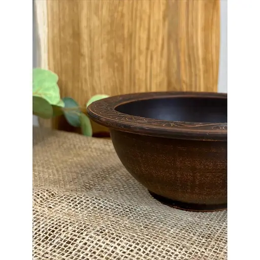 Миска для галушок керамічна (глиняна) різьблена Декор 700 мл - фото 6