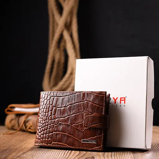 Чоловічий шкіряний гаманець KARYA 13х9.2х2 см acs0023990 - фото 9